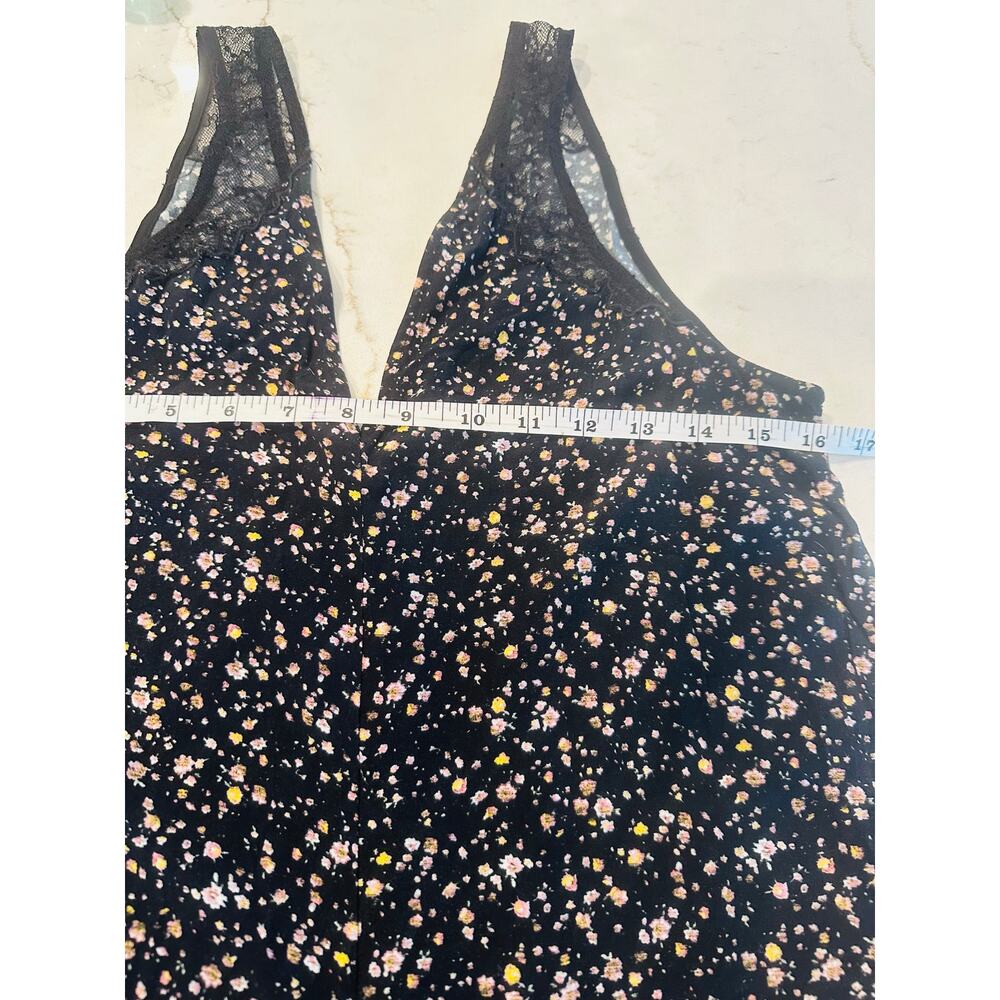 AllSaints Cate Pepper Jumpsuit Women’s Medium Black Floral Wide Leg Boho - Picture 16 of 16
